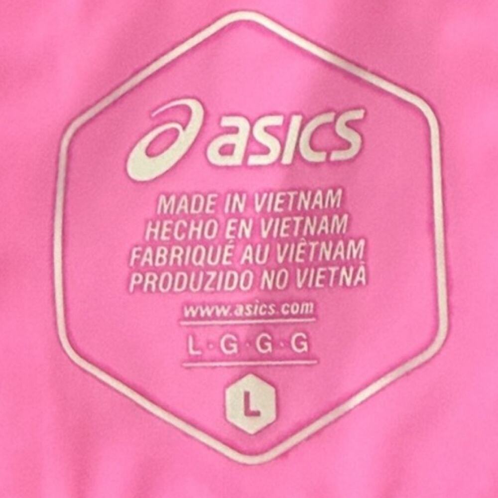 ASICS Pink Hooded Mesh Zip Pockets Windbreaker Reflective Jacket sz L NEW No Tag - Picture 3 of 12